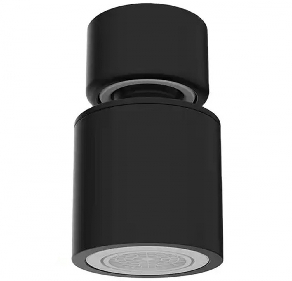 Aerator apa dublu - pivotant, rotire 360, din material inoxidabil, doua moduri pulverizare, filet M24 mama - Negru [3]