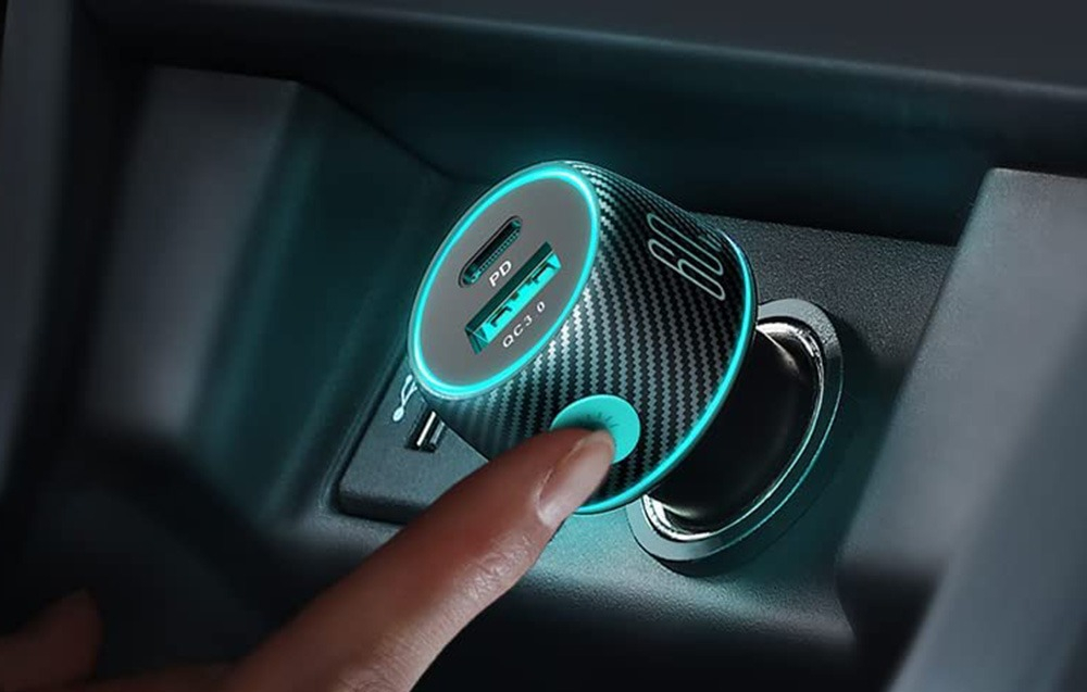 Incarcator auto, 1 x USB, 1 x USB-C, 60W, incarcare rapida, negru [2]