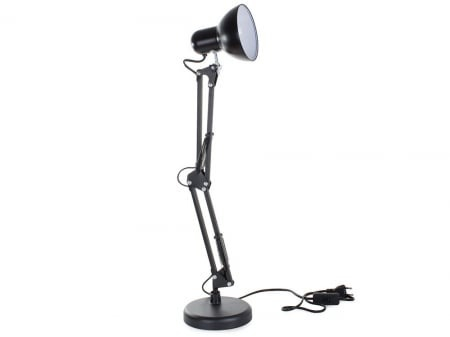 Lampa de birou cu suport, alimentare 220V, soclu E27 becuri clasice, bec LED 5W inclus - Negru [2]