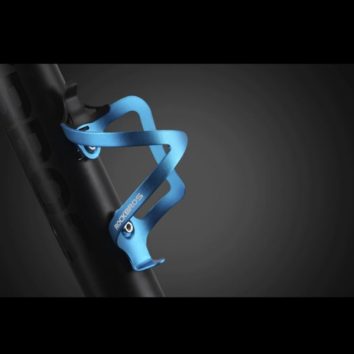 Suport sticla pentru bicicleta, aluminiu, 140 mm, albastru [2]