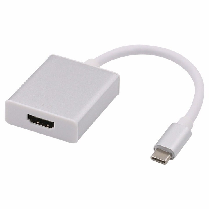 Adaptor USB 3.1 Tip-C tata la HDMI mama, cablu 10 cm, alb [7]