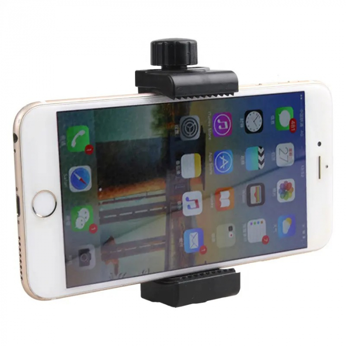 Suport telefon universal,cu tija mobila, 2x filet 1/4, montare pe trepied,monopied,selfie stick [4]