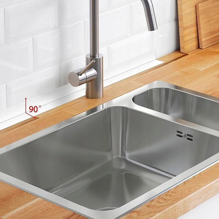 Banda adeziva pentru etansare, 3.2 m x 38 mm, impermeabila, antimucegai, pentru baie, bucatarie, alb [3]