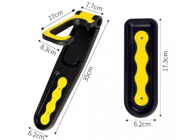 Suport pentru bicicleta, montare pe perete, 35 cm, negru/galben [4]