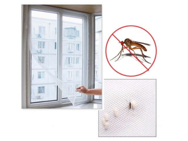 Plasa anti-insecte, pentru ferestre living, bucatarie, cu autoadeziv, 130 x 150 cm, poliester, alba [8]
