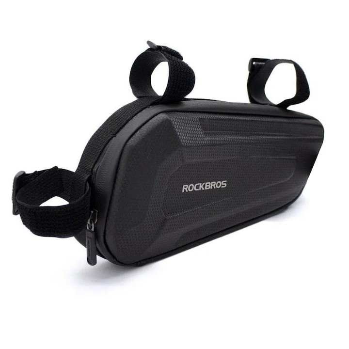 Geanta pentru bicicleta, prindere pe cadru, 1.5l, impermeabila, 6 x 10 x 29 cm, negru [8]
