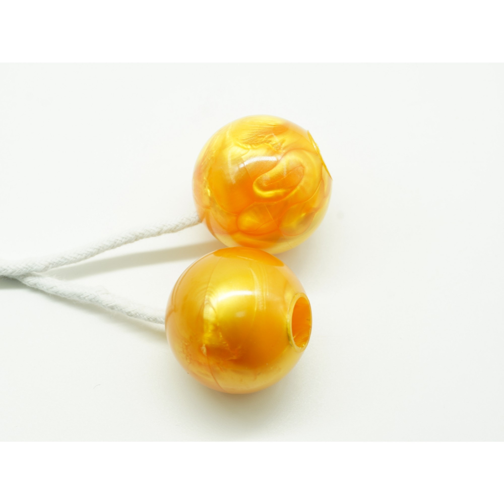 Set 2 bile clackers, jucarie interactiva, plastic, antistres, pentru copii, 4 cm, galben [6]