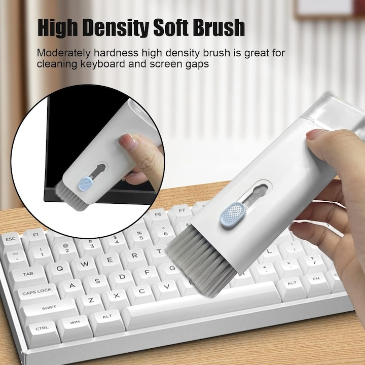 Kit de curatare multifunctional, 7 in 1, pentru tastatura, laptop, telefon, casti, albastru [5]