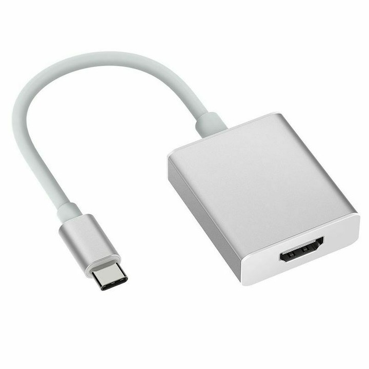 Adaptor USB 3.1 Tip-C tata la HDMI mama, cablu 10 cm, alb