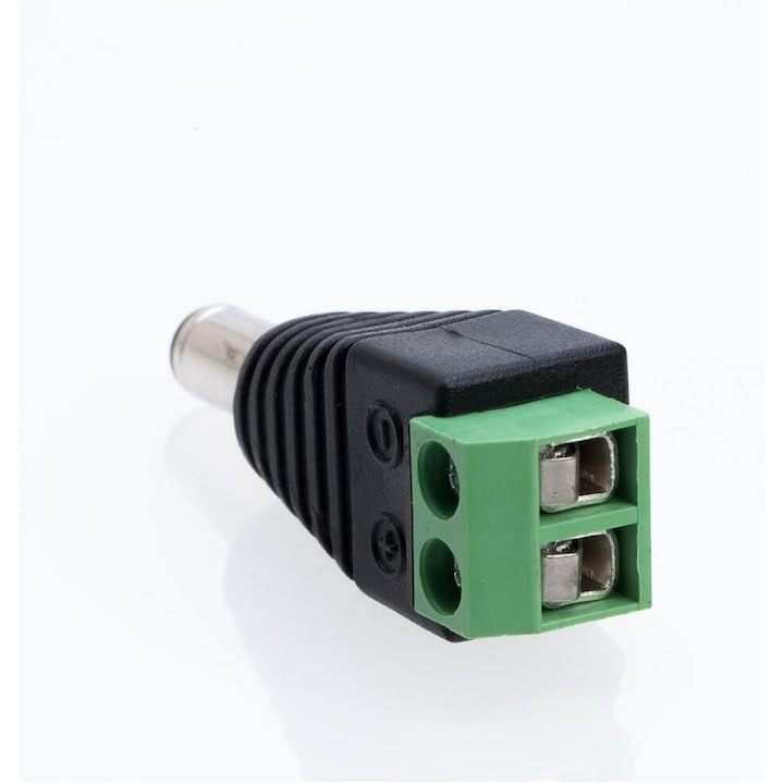 Mufa alimentare tata, prindere 2.1 x 5.5 mm, negru/verde [4]