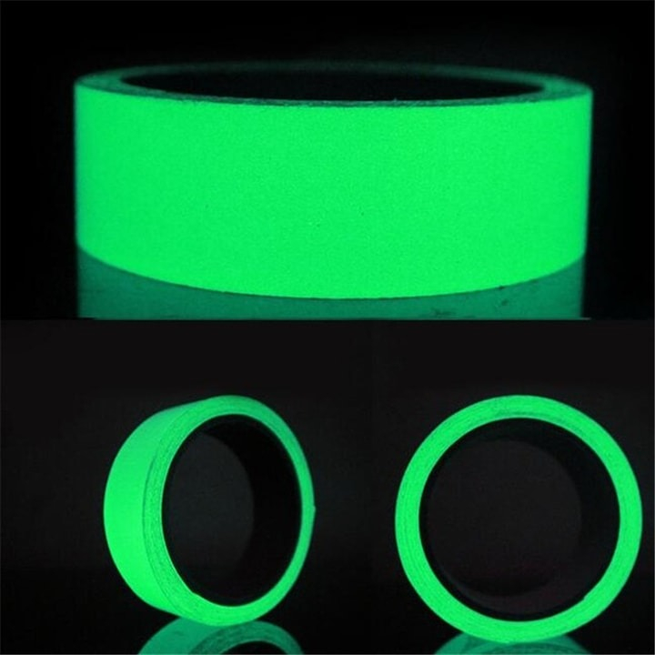 Banda adeziva, fosforescenta, 5 m x 2 cm, multifunctionala, verde [3]