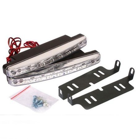 Set 2 lumini de zi, 8 leduri, alb rece, 12 V, impermeabile, universale [7]