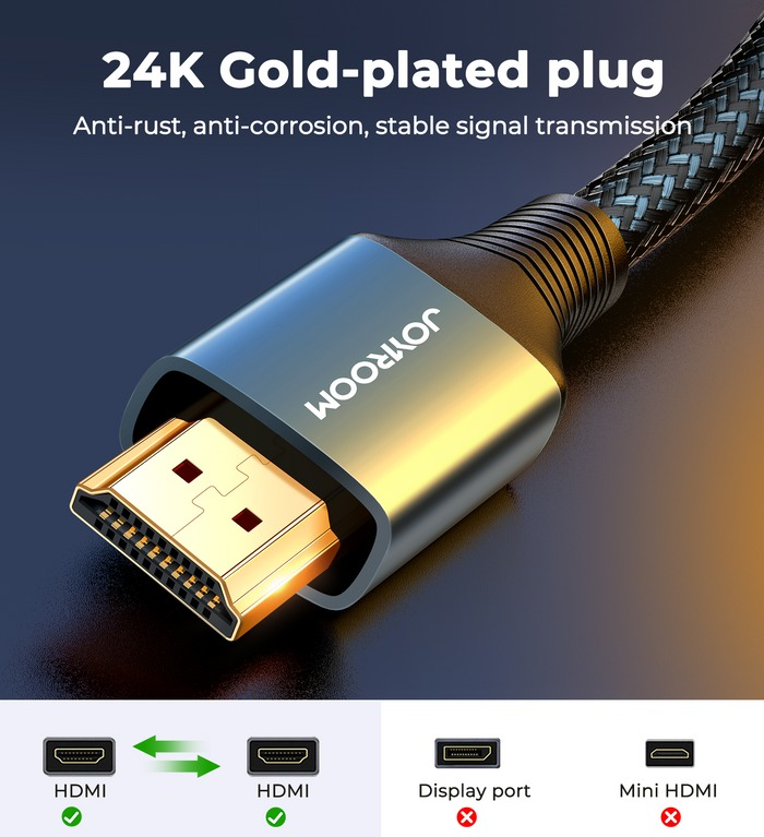 Cablu video, HDMI la HDMI, 4K 60Hz, lungime 2 m, aliaj de aluminiu + nailon, gri [5]