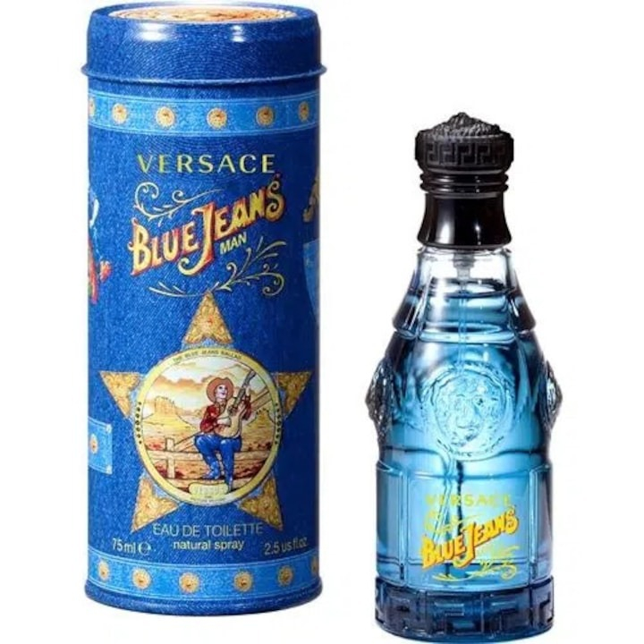 Apa de toaleta pentru barbati, Versace Blue Jeans, 75 ml [4]