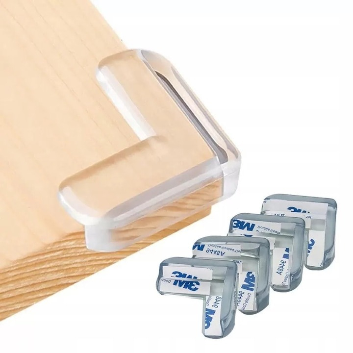 Set 4 protectii pentru colturi mobila, silicon, transparent, pentru siguranta copiilor [11]