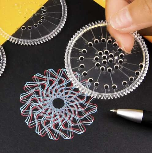 Set pentru desen, spirograf, sabloane transparente, 35 piese [15]