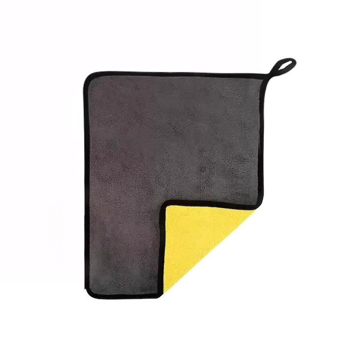 Laveta auto, microfibra, absorbtie ridicata, 30 x 30 cm, galben/gri [8]