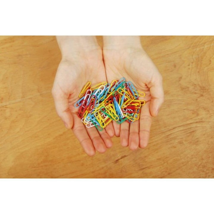 Set agrafe de birou metalice multicolor, 70 bucati, pentru documente, scoala, birou si proiecte DIY [9]