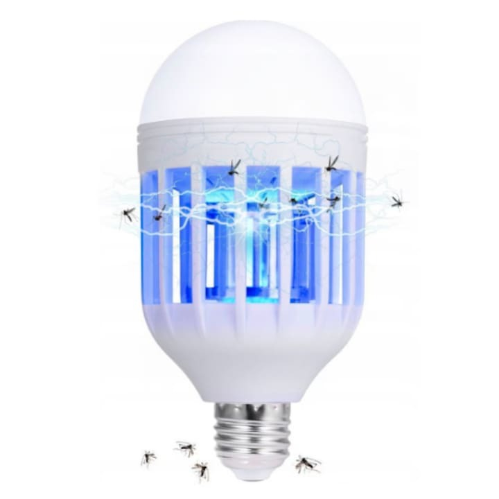 Bec cu lampa UV, 2in1, anti-insecte, 15 W, alb rece [4]