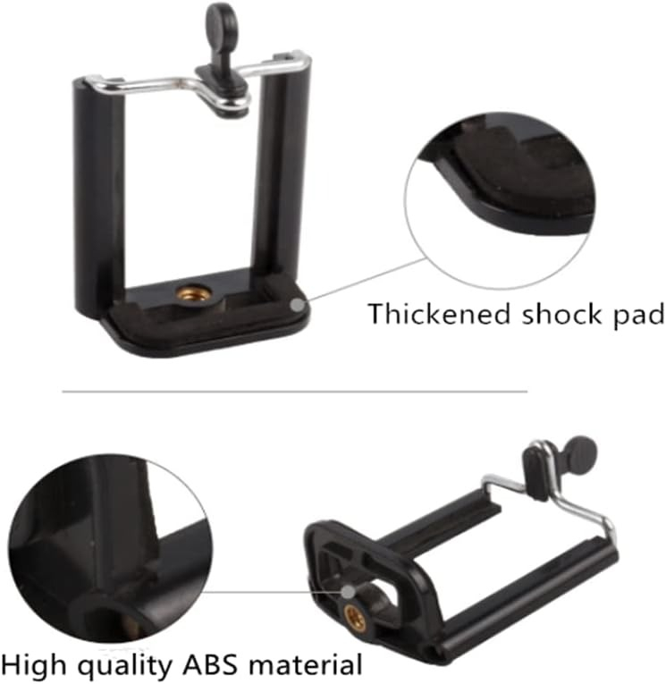 Suport telefon universal cu clips, cap cu bila reglabil si mini trepied de masa, montura 1/4 inch, ABS + metal, negru [6]