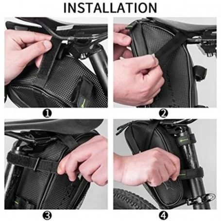 Geanta impermeabila pentru bicicleta, 24.5 x 8 x 9 cm, negru [2]