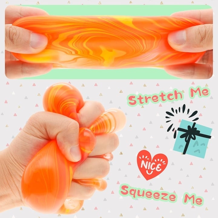 Cub antistres, squishy, pentru copii si adulti, design cu linii fluide, material termoplastic, portocaliu, 3.5 x 3.5 x 3.5 cm [4]