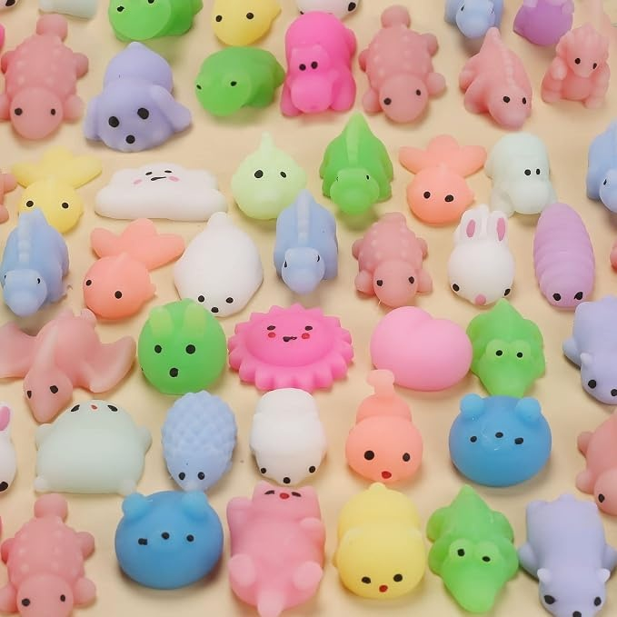 Set 50 jucarii antistres squishy, diverse modele si culori, senzoriale pentru copii, material moale si elastic, multicolor [10]