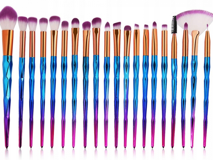 Set profesional 20 pensule de machiaj, multicolor cu design unic [2]
