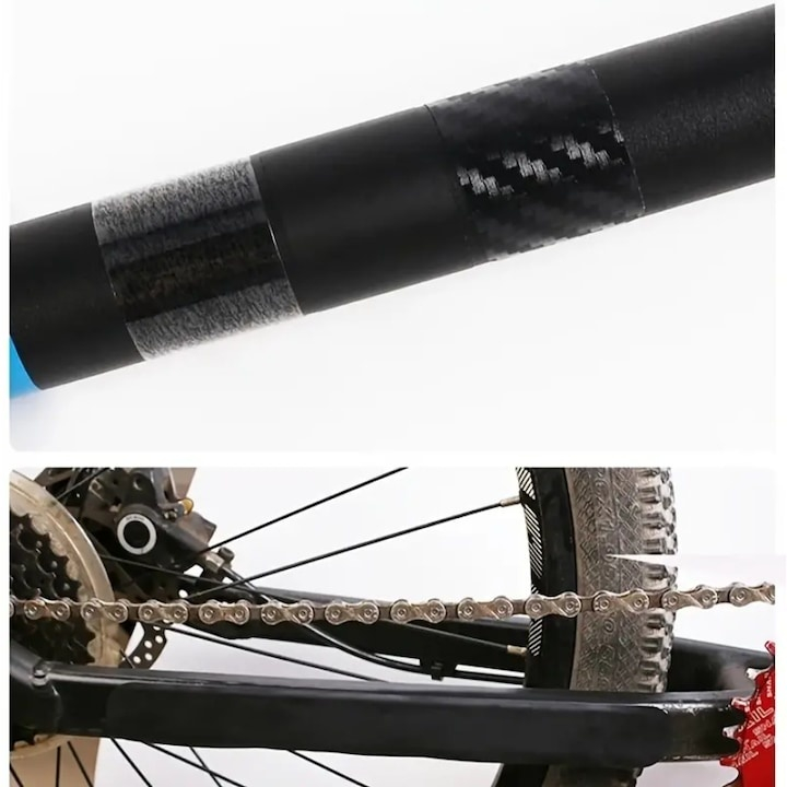 Set 20 autocolante pentru bicicleta, lipire pe cadru, protectie impotriva zgarieturilor, dimensiuni si forme diferite, negru [6]