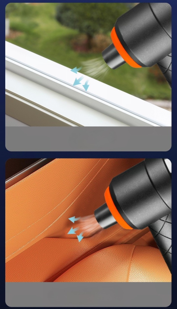 Aspirator auto, portabil, 2 in 1, aspirare si suflare, tip pistol, putere aspirare 5500 Pa, incarcare USB, negru [4]