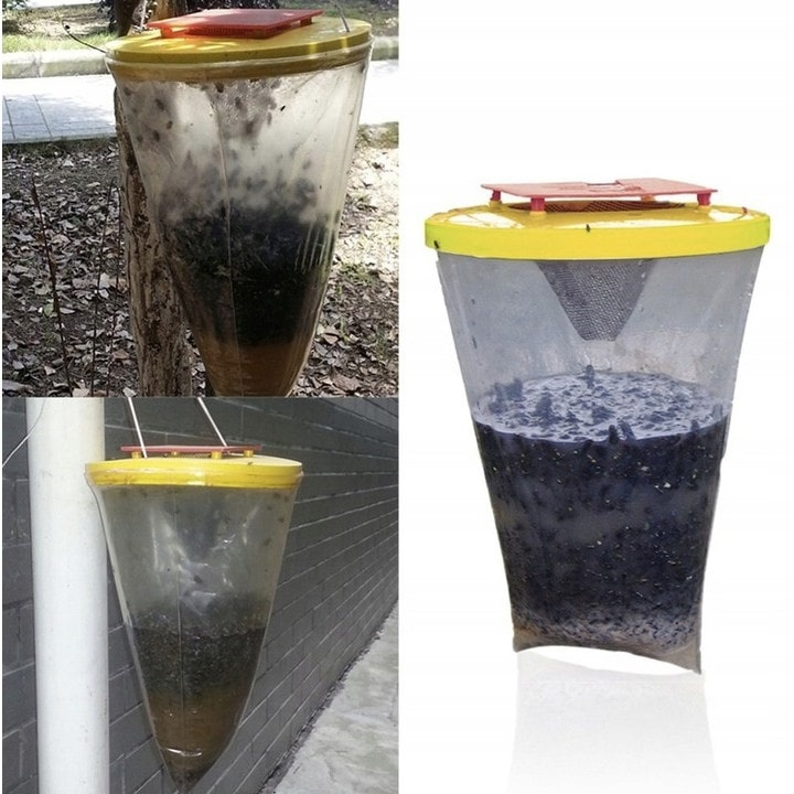 Capcana pentru insecte, muste, tantari, ecologica, non-toxica, plastic, momeala inclusa, pentru gradina, 30 x 20 cm [7]