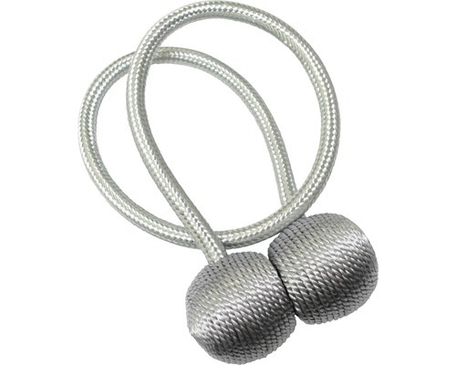 Magnet decorativ pentru perdele si draperii, tip snur, poliester, 44 cm, gri [10]