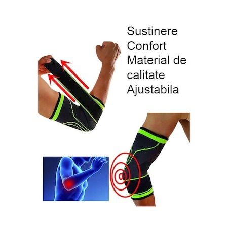 Orteza pentru cot reglabila, elastica, marime universala - gri/verde [3]