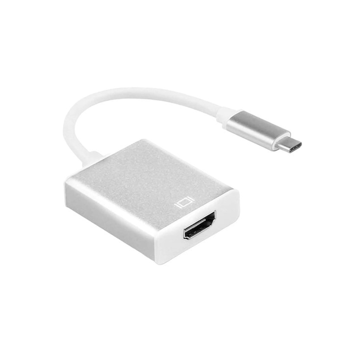 Adaptor USB 3.1 Tip-C tata la HDMI mama, cablu 10 cm, alb [5]