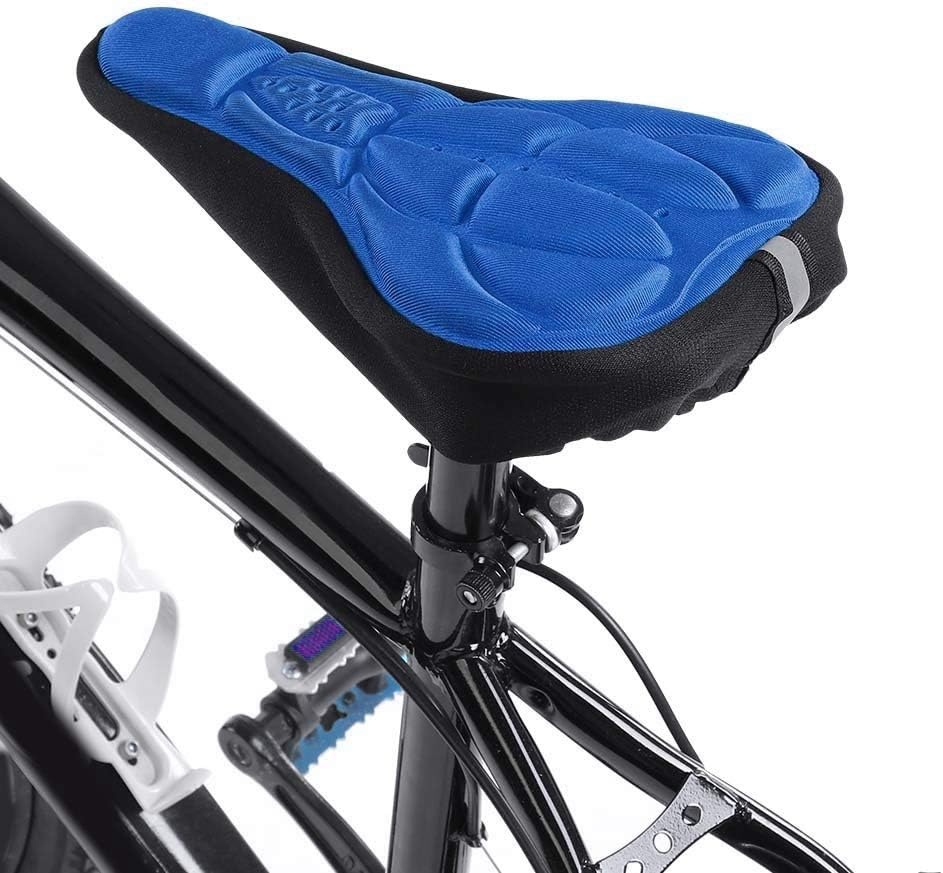 Husa pentru sa de bicicleta, universala, din spuma/gel, confortabila, 15.5 x 25.5 x 5 cm, albastru/negru [2]