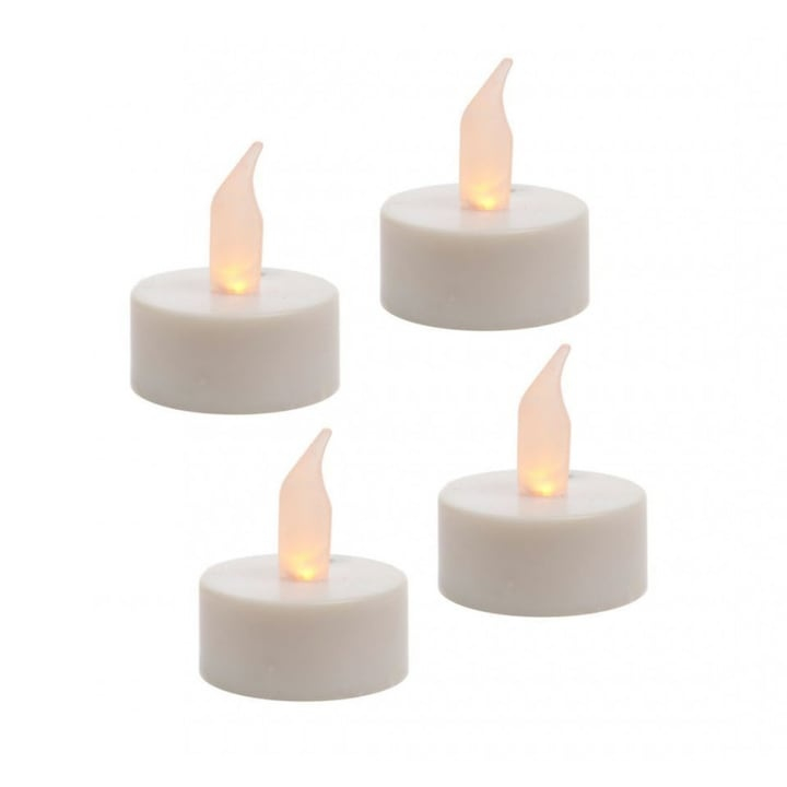 Set 24 lumanari LED, rotunde, tip pastila, lumina calda, 3.6 cm, plastic, pentru decor, petreceri [11]