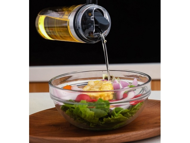 Sticla gradata pentru ulei, otet, lichide, capacitate 500 ml, cu maner, 23.5 x 7 cm, transparent [13]