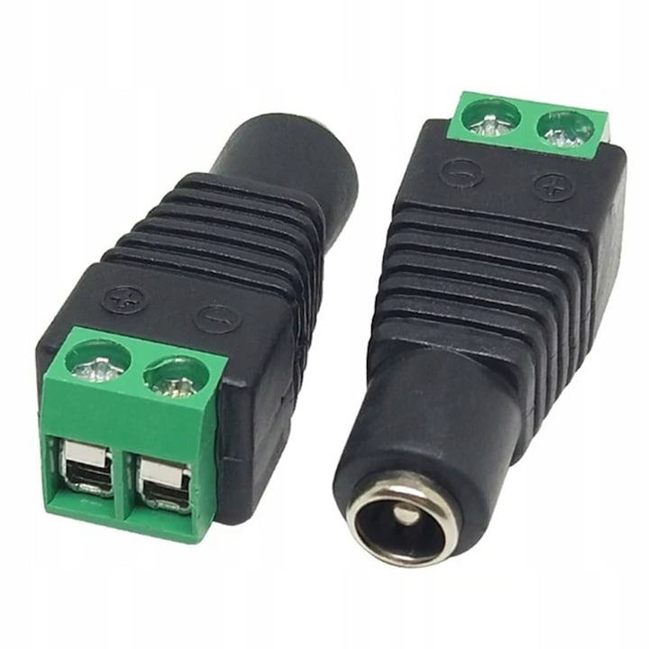 Mufa alimentare mama, prindere 2.1 x 5.5 mm, negru/verde [3]