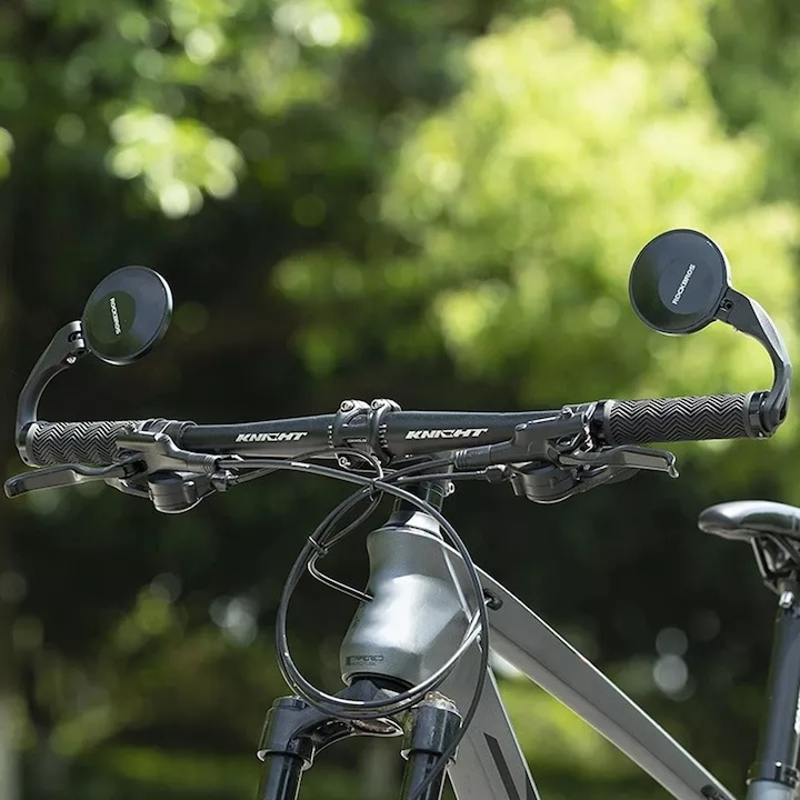 Oglinda retrovizoare pentru bicicleta, ajustabila, rotatie 360°, diametru 6.7 cm, negru [4]