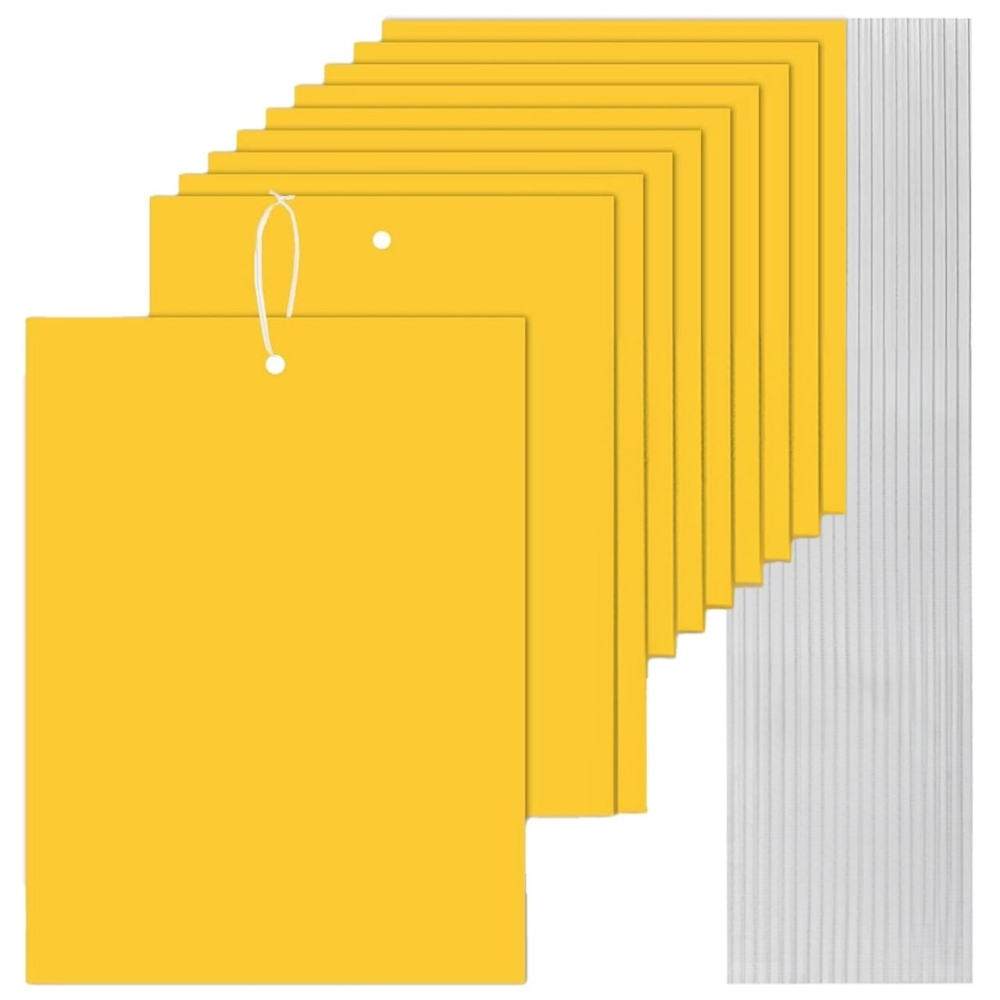 Set 20 capcane pentru insecte, muste, tantari, protectie plante, autoadezive, fata-verso, 10 x 15 cm, galben [9]