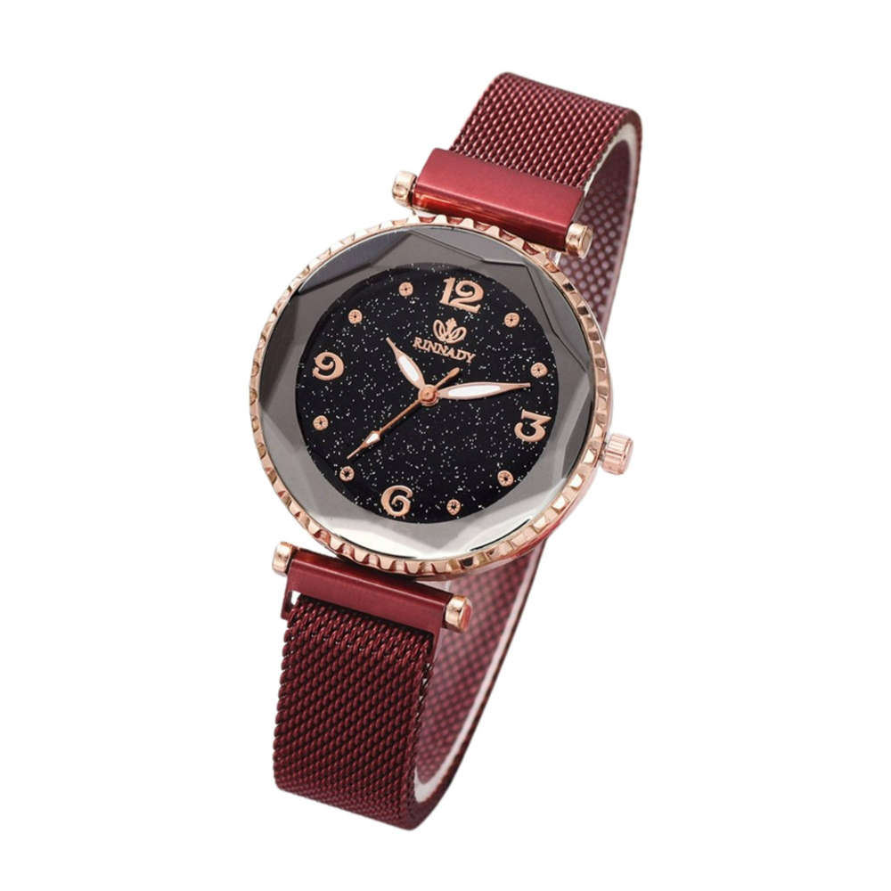 Set bijuterii dama, ceas, 4 bratari, curea magnetica, rosu/auriu [4]