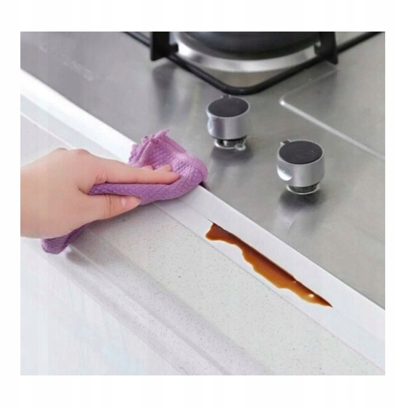 Banda adeziva pentru etansare, 3.2 m x 38 mm, impermeabila, antimucegai, pentru baie, bucatarie, alb [9]