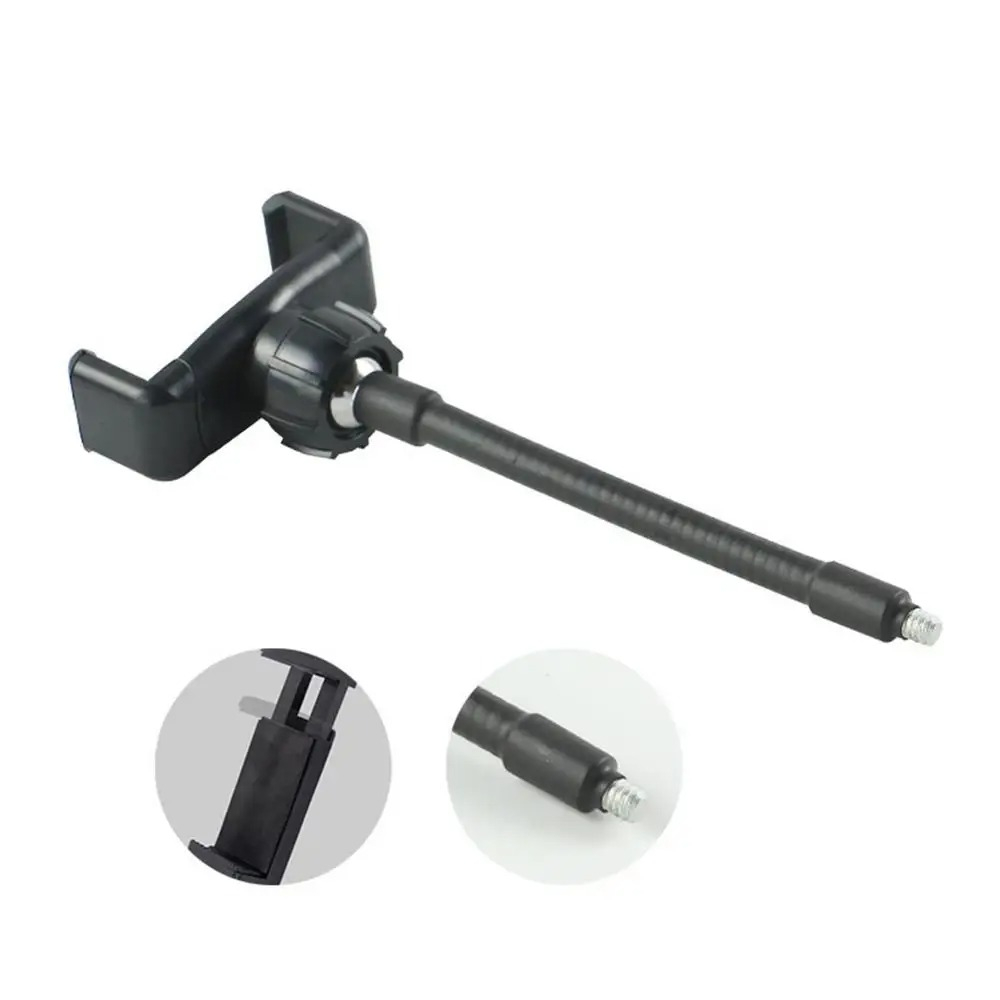 Suport de telefon cu surub, universal, 15 cm, pentru lampa circulara, ring light, ABS/metal, negru [4]