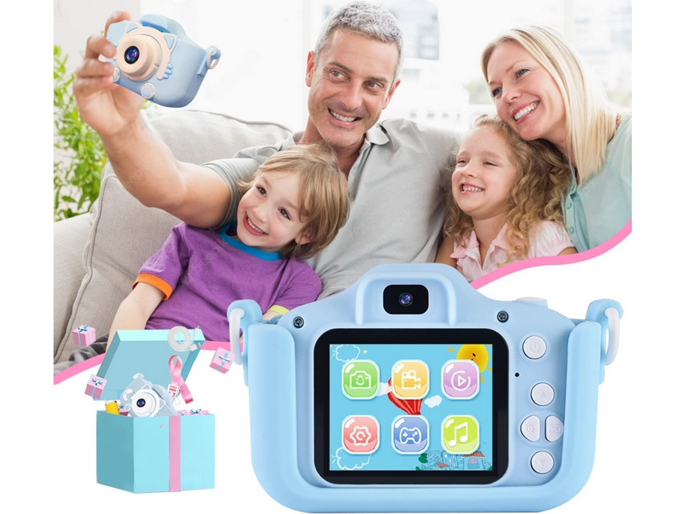 Aparat foto pentru copii,rezolutie 1080P HD,ecran 2 inch,12 MP, unicorn - Albastru [15]