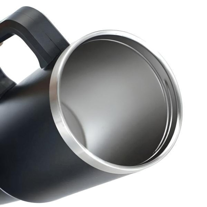 Cana termos, otel inoxidabil/plastic, fara BPA, 1200 ml, design ergonomic, cu pai, negru [7]