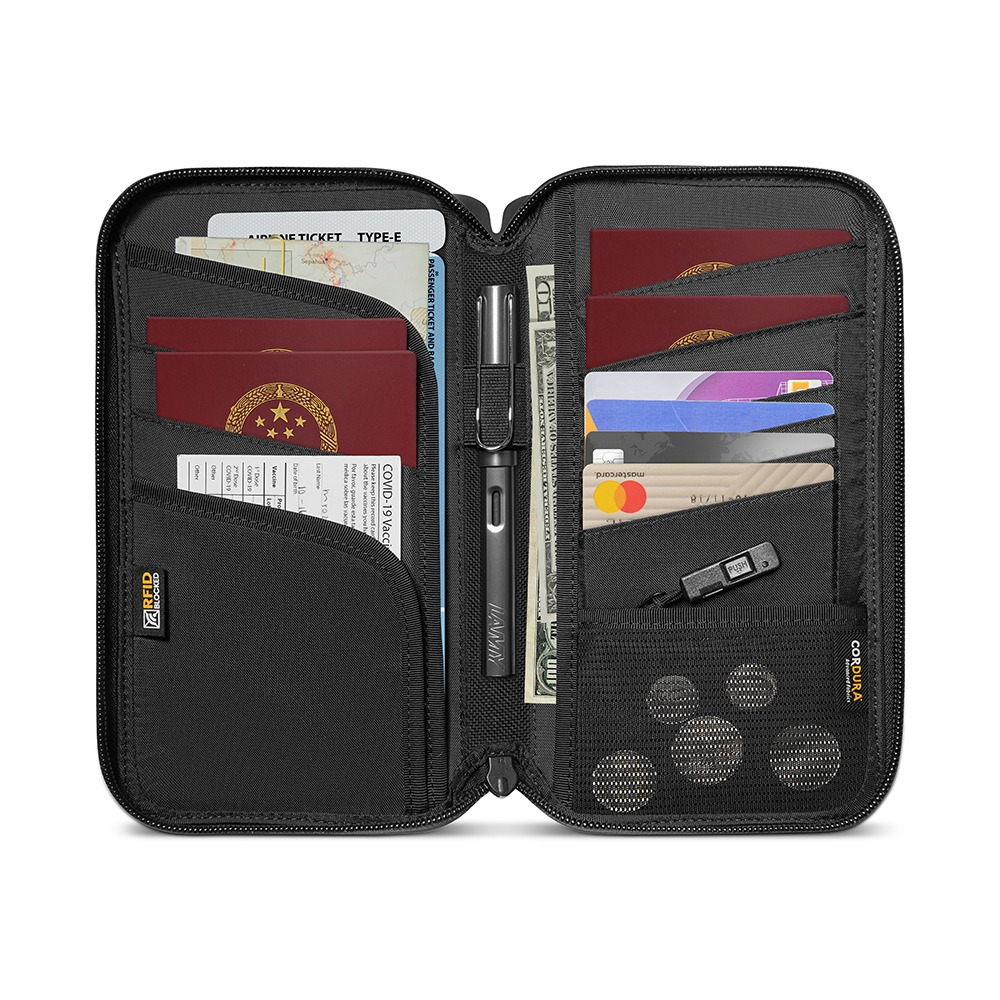 Geanta pentru accesorii, universala, nailon, protectie RFID, negru [2]