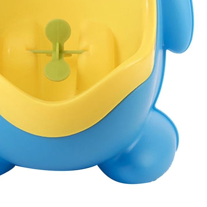 Olita tip pisoar, pentru copii, model broasca, montare pe perete prin ventuze, plastic PP, usor de curatat, 20.5 x 27.5 cm, albastru/galben [2]