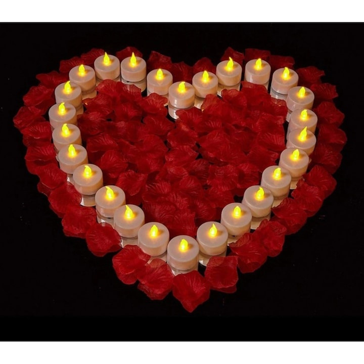 Set 24 lumanari LED, rotunde, tip pastila, lumina calda, 3.6 cm, plastic, pentru decor, petreceri [6]