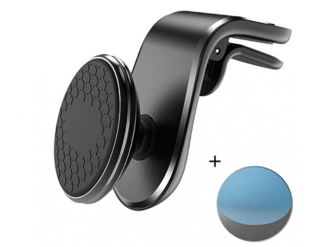 Suport auto pentru telefon, prindere pe grila de ventilatie, magnetic, reglabil 360°, negru [8]