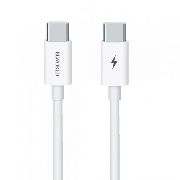 Cablu date si incarcare rapida,18W USB C-USB C - Alb [2]
